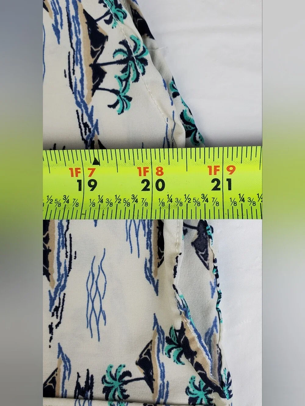 Eddie Bauer Boys Stretch Hawaiian Island All Over Print Camp Shirt- Size 8 - GUC